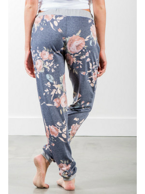 Women Pockets Floral Trousers Casual Bottoms Pants Jogging Yoga Gym Sweatpants