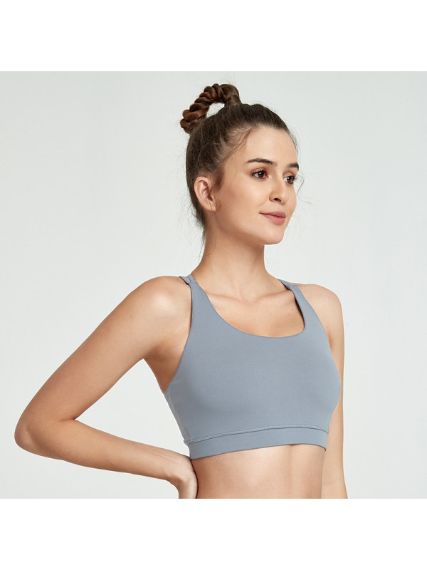Women Tight Sling Sport Vest Yoga Bra Top Gym Workout Blouse Shirts Cropped UK