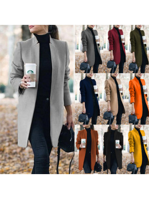 Jackets Womens Overcoat Winter Coat Collar Ladies Long Woolen Warm Trench Parka