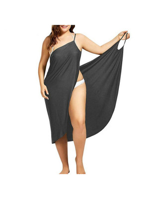 Womens Plain Sleeveless Mini Dresses Vest Tops Summer Splicing Beach Sundress