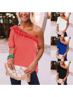 Womens Short Sleeve Lace T-Shirt Casual Tee Ladies Summer Pullover Tops Blouse