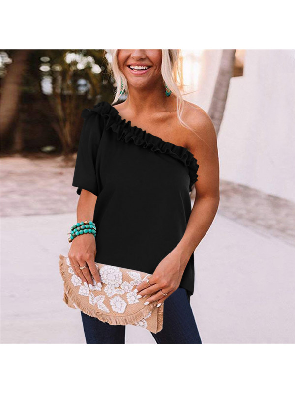 Womens Short Sleeve Lace T-Shirt Casual Tee Ladies Summer Pullover Tops Blouse