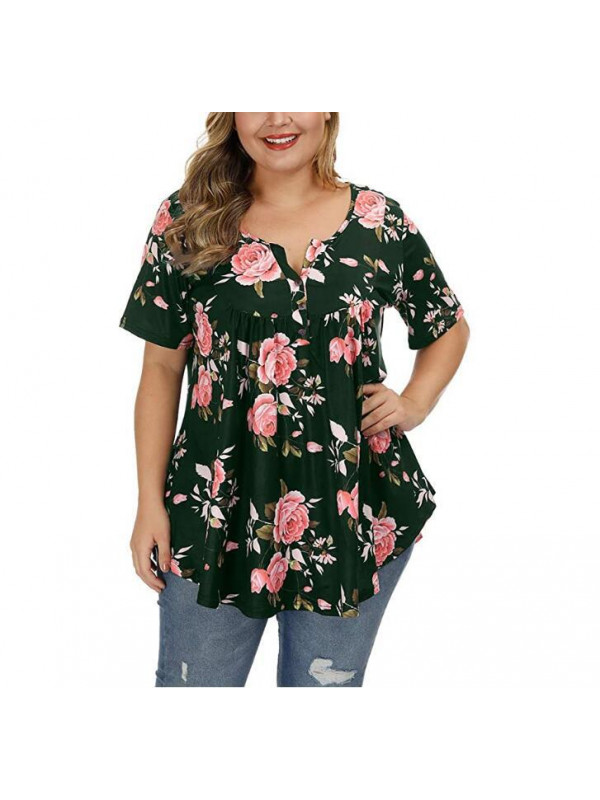 Plus Size Womens Cotton Linen Casual Summer Tops Blouse Ladies T-Shirt Oversized