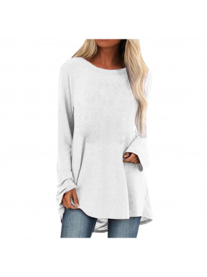 Womens Long Sleeve T-Shirt Casual Ladies Winter Tops Pullover Blouse Plus Size