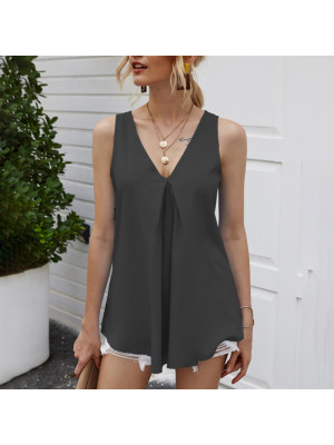Womens Summer Chiffon Sleeveless Camisole Blouse Ladies Vest Tops Tank Plus Size