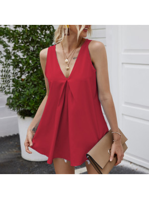Womens Summer Chiffon Sleeveless Camisole Blouse Ladies Vest Tops Tank Plus Size