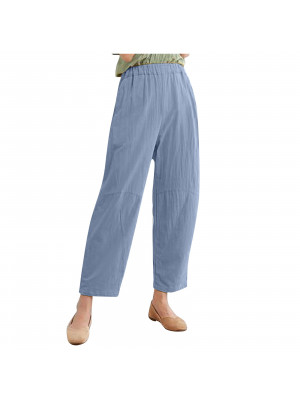 Plus Size Womens Casual Baggy Harem Pants Ladies Pocket Trousers Plain Bottoms