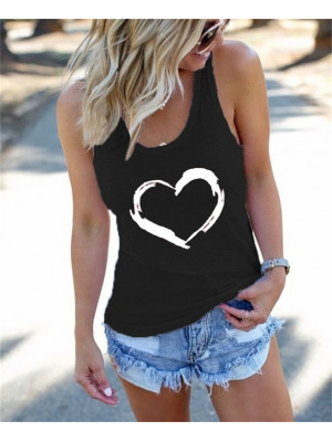 Women Casual Print Tops Ladies Slim Fit Sleeveless Blouse Pullover T-Shirt Vest