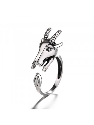 Fashion 12 Zodiac Retro Gift Ring Animal Pattern Open Adjustable Wedding Rings 