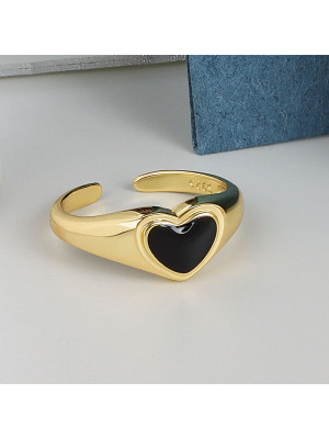 2021 Vintage Heart Open Adjustable Copper Ring Silver Womens Jewellery Gift UK
