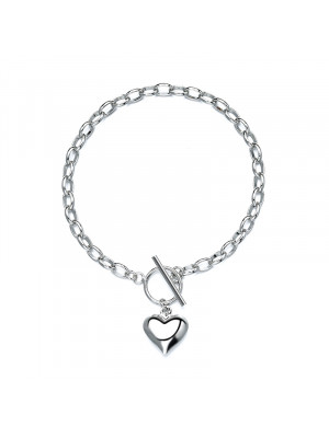  Beautiful Heart Charm Bracelet 925 Sterling Silver Womens Jewellery Gifts UK