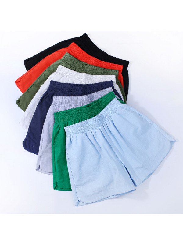 Womens Elastic Waist Plain Shorts Ladies Baggy Pockets Short Hot Pants Summer UK