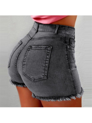 Womens Denim High Waist Shorts Jeans Ladies Slim Fit Pocket Vintage Hot Pants UK