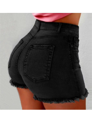 Womens Denim High Waist Shorts Jeans Ladies Slim Fit Pocket Vintage Hot Pants UK