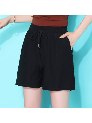 Womens Elastic Waist Drawstring Hot Pants Ladies Summer Casual Shorts Plus Size