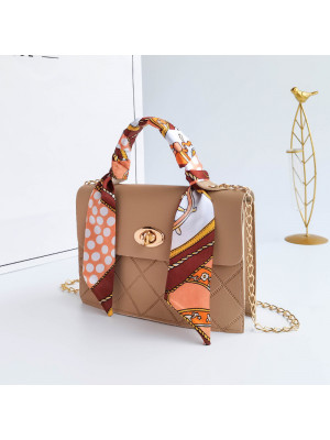 Women Fashion Chain Shoulder Messenger Bags Crossbody Silk Decor Tote Handbag UK