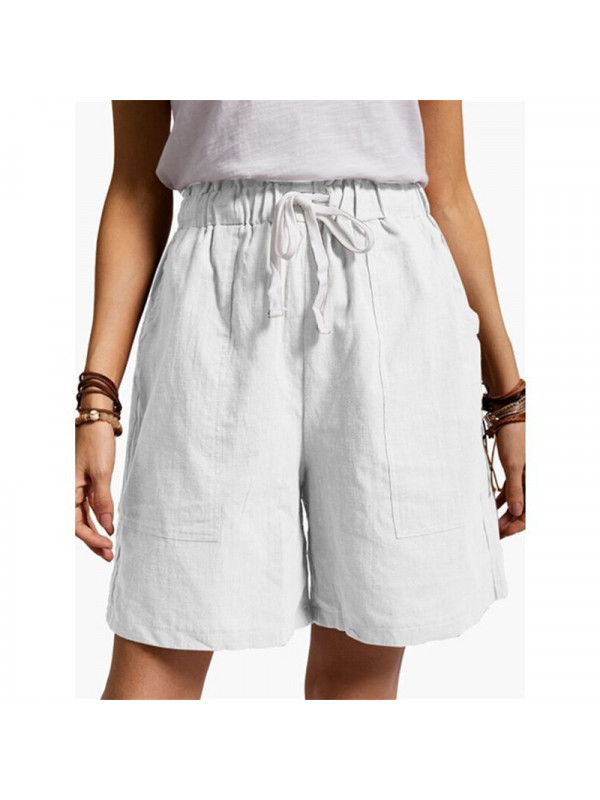 UK Womens Summer Elastic Waist Plain Shorts Ladies Loose Pockets Short Hot Pants