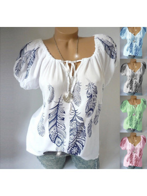 Womens Plus Size V Neck T Shirt Short Sleeve Casual Baggy Ladies Tops Blouse UK