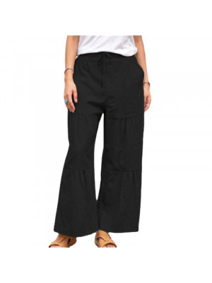 Ladies Women Loose Trousers Summer Pant Elasticated Waist Pants Baggy Bottoms UK