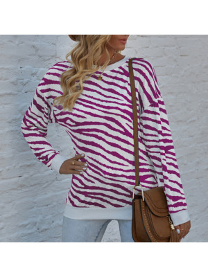 Women Long Sleeve Shirt Loose Stripe Pullover Ladies Baggy Blouse Tops Size 6-20