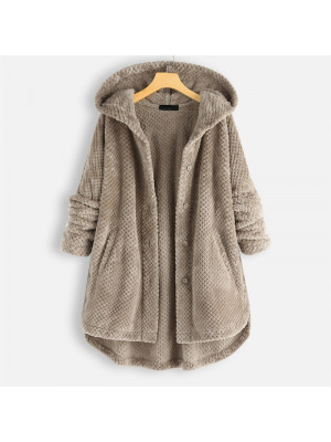 Women Winter Warm Faux Fur Lapel Coat Jacket Ladies Thick Outwear Long Outerwear