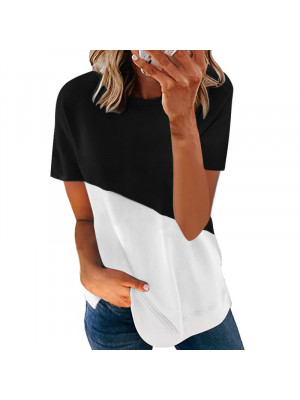 Womens Short Sleeve Summer Loose T Shirts Ladies Casual Tunic Tee Tops Blouse UK